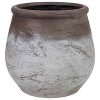 macetero de fibra de vidrio blanco 51x51x48cm