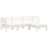 sofa de jardin de 3 plazas  sofa de exterior con reposapies madera de pino blanco