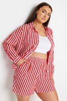 yours pantalones cortos de rayas rojas mujer curvy y tallas grandes yours