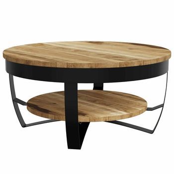 Mesa De Centro De Madera De Mango Rugosa 65x32 Cm Vidaxl
