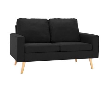 Sofá de 2 plazas - sofá de salón - sofá moderno de tela negro