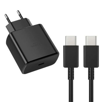 Cargador USB PD de 1 puerto PD45W Adaptador de cargador de pared de carga rápida USB-C EU Plug US Plug con cable Tipo-C