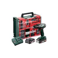 taladro atornillador a bateria 18v bs18 - metabo - con 2 baterias 18v 20 ah - cargador y caja de accesorios - 602207710