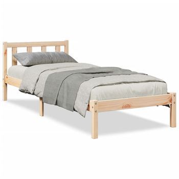 Cama Extralarga Sin Colchón Madera Maciza De Pino 90x220 Cm Vidaxl