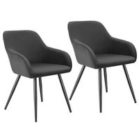 silla de comedor marilyn en diseno de pana y acolchada - juego de 2 tectake