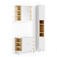 conjunto de muebles de bano aquis 3 partes con mueble alto vicco