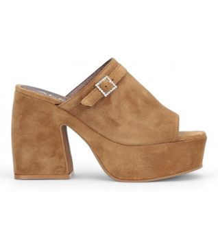 Alpe para mujer. 517011 Sandalias de piel Queen marrón -Altura tacón 8cm- (40), 8 a 10cm, Ninguno, Casual