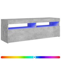 mueble de tv con luces led gris hormigon 120x35x40 cm vidaxl