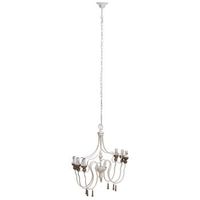 lampara de techo de madera y metal envejecido blanco 68x60x64h cm