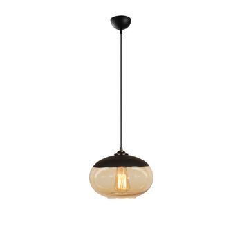 Lámpara De Techo Camini-mr-867 Miel Negro Hierro Diámetro 25x113 Cm