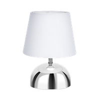 aigostar - lampara de mesa portalamparas de casquillo fino e14 lampara decorativa con base de acero brillante y tulipa blanca perfecta para mesa de noche o decorar cualquier estancia