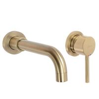 grifo de lavabo empotrado oculto rea lungo long gold brush  box