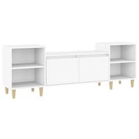 mueble tv  mueble de salon  mesa de tv madera contrachapada blanco 160x35x55 cm