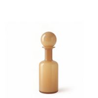 jarron decorativo de vidrio beige h34