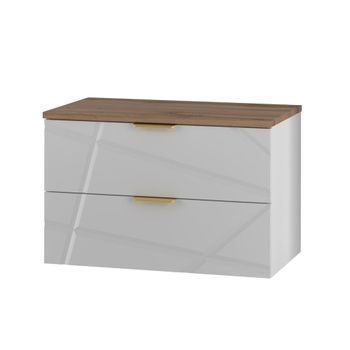 Mueble bajo lavabo 80cm encimera paneles de melamina y mdf blanco