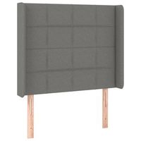 cabecero cama  panel de cabecera con orejas de tela gris oscuro 103x16x118128 cm