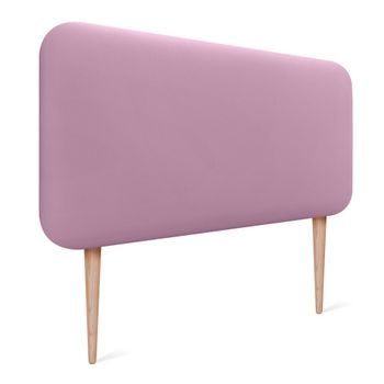 Dhome Cabecero Tapizado Liso Redondeado Polipiel Con Patas Para Pared Acústicos Cabeceros Absorbentes Cabezal Cama Dormitorio (rosa, 100cm)