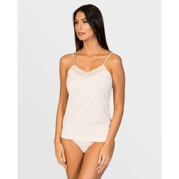 Zd - Zero Defects Camiseta interior Camiseta tirantes cuello pico blonda mujer para hombre