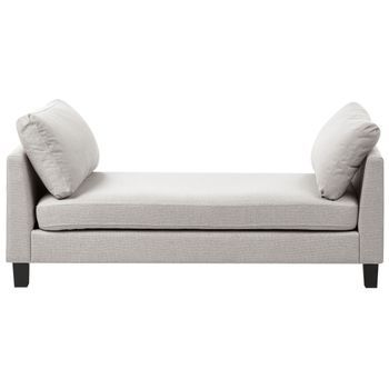 Chaise Longue De Tela Estilo Escandinavo Moderno Patas De Acero Gris Claro Archiane