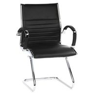 silla de confidente  silla voladiza parma v piel negro cromado hjh office