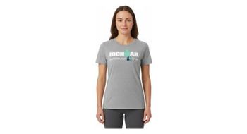 Camiseta gris de manga corta ironman suiza para mujer