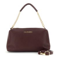 clutch de piel martele con asa de cadena y bandolera wine taglia unica