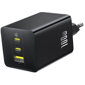 Cargador Baseus EnerFill FE11 100W USB-C 3 Puertos GaN 6 Negro Cósmico