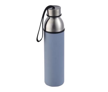Botella de agua de 570ml walking azul en acero inoxidable bergner