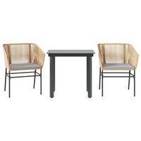juego de comedor jardin 3 uds cojines ratan sintetico marron cfw327313
