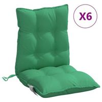 cojines para silla con respaldo bajo 6 uds tela oxford verde vidaxl