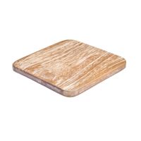 posavasos de madera de teca marron y blanco 10x10x08 cm