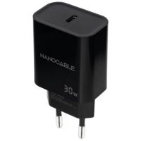 cargador nanocable 10102010 usb-c 30w power delivery compacto negro