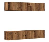muebles de tv - mesas de tv de pared 4 uds madera vieja madera de ingenieria