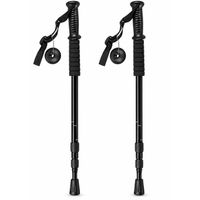bastones de trekking de aluminio 2 unidades color negro - senderismo montana y ruta