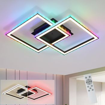 Lámpara De Techo Led Rgb Moderna Para Sala De Estar, Regulable Con Control Remoto, 3000-6000 K, Rgb Moderna, 13 Zmh