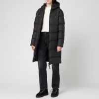 rains long puffer jacket - black - l-xl