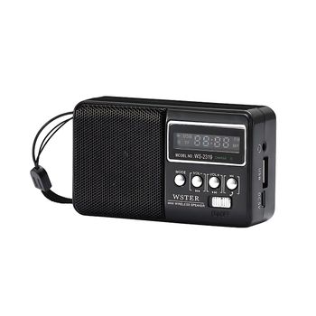 LIFA Radio FM digital pequeño con Bluetooth y entradas USB y tarjeta SD, radio portátil recargable WS2319