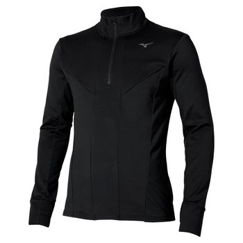 Mizuno Active Warmalite Half Zip Camiseta De Running Hombres-Negro
