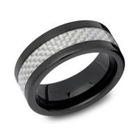 anillo de tungsteno negro carbono robusto