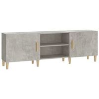 mueble tv  mueble de salon  armario tv madera contrachapada gris hormigon 150x30x50 cm