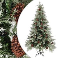 arbol de navidad con pinas verde y blanco pvc y pe 195 cm vidaxl