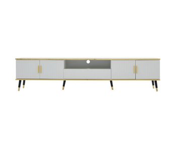 Mueble tv 200x40x46 cm - madera, 2 puertas, 1 cajón, para tv hasta 90