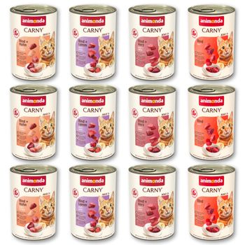 animonda Carny Adult 12 x 400 g - Pack ahorro - Pack mixto de vacuno (4 variedades)