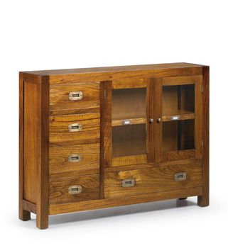 Consola de madera marrón anch. 107 cm