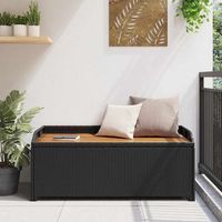 banco de almacenamiento de jardin  banco de exterior  silla de jardin ratan sintetico negro 120 cm