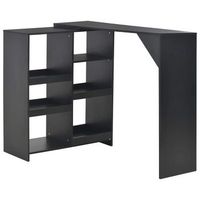 mesa de bar con estanteria movil negro 138x39x110 cm vidaxl