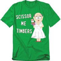 south park camiseta scissor me timbers para mujer