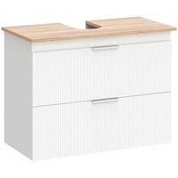 mueble bajo lavabo de 80 cm mdf con 2 cajones 80  40  60 cm  blanco y madera