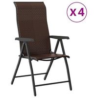 sillas de jardin plegables 4 uds  silla de exterior  sillon ratan sintetico marron
