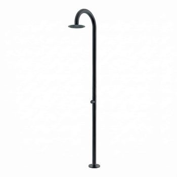 Ducha Piscina Jardín Exterior Aurum Black Qp Ss 316l Mate Mando Selector Efecto Lluvia